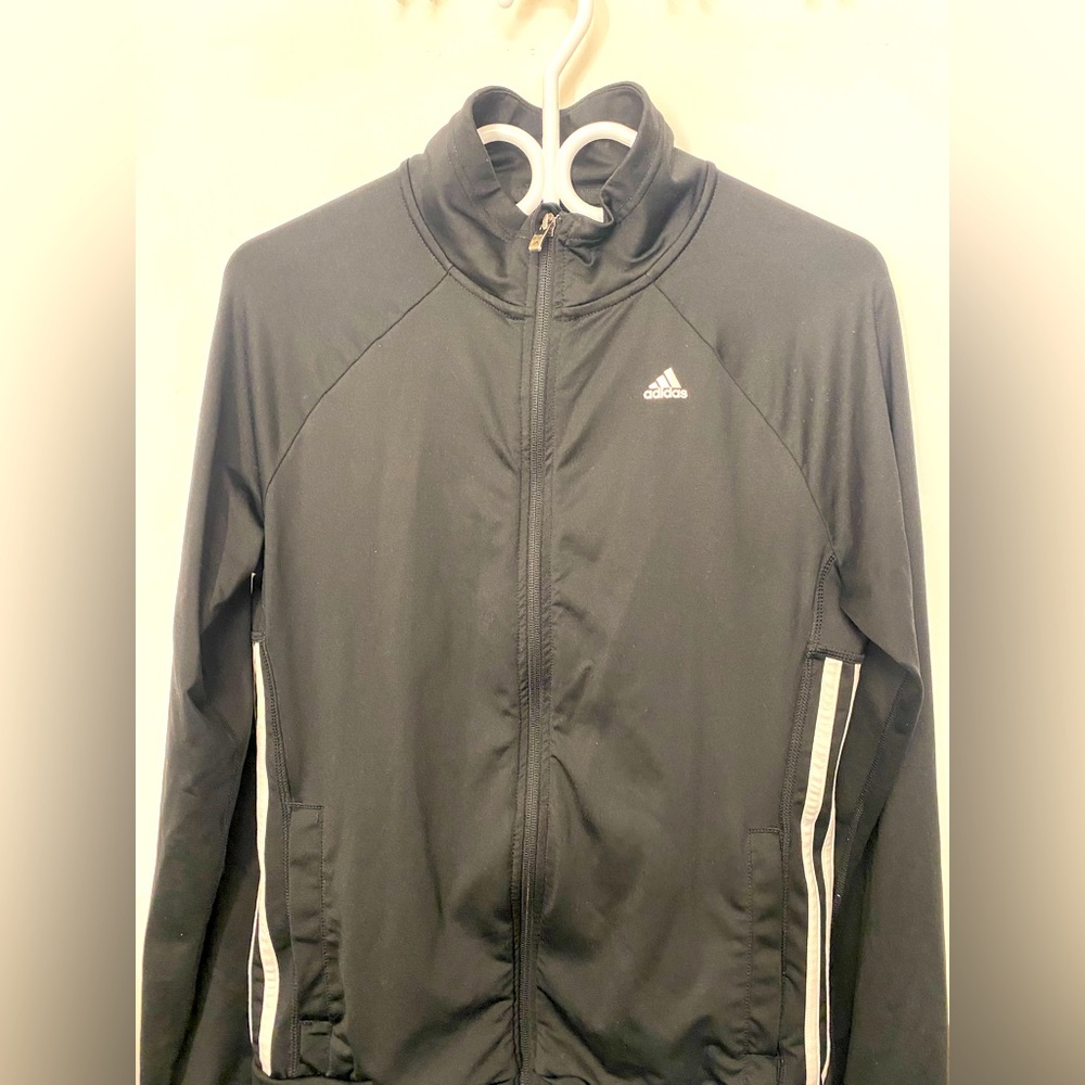 Black and white Adidas zipup